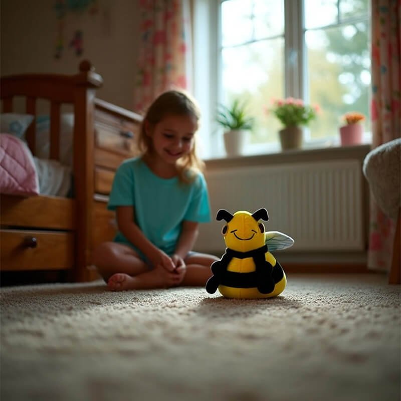 800x800 0000 Fluffy Bee reversible plush toy for kids, eco friendly, soft, and colorful, perfect for imaginative play an