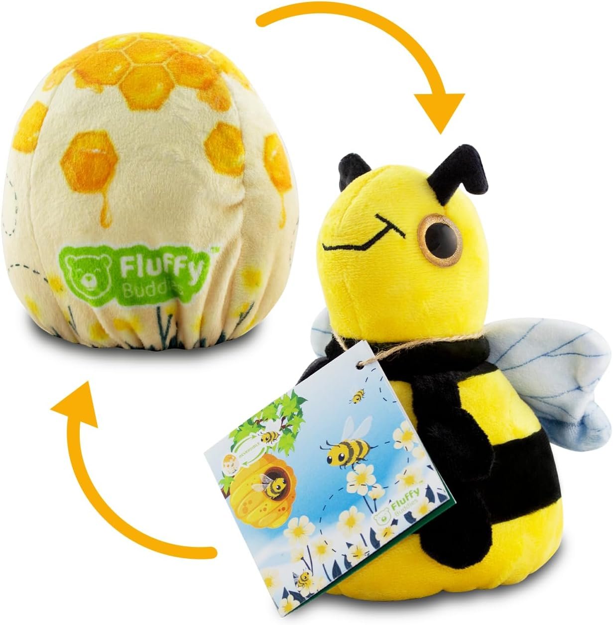 eco-friendly reversible plush bee toy