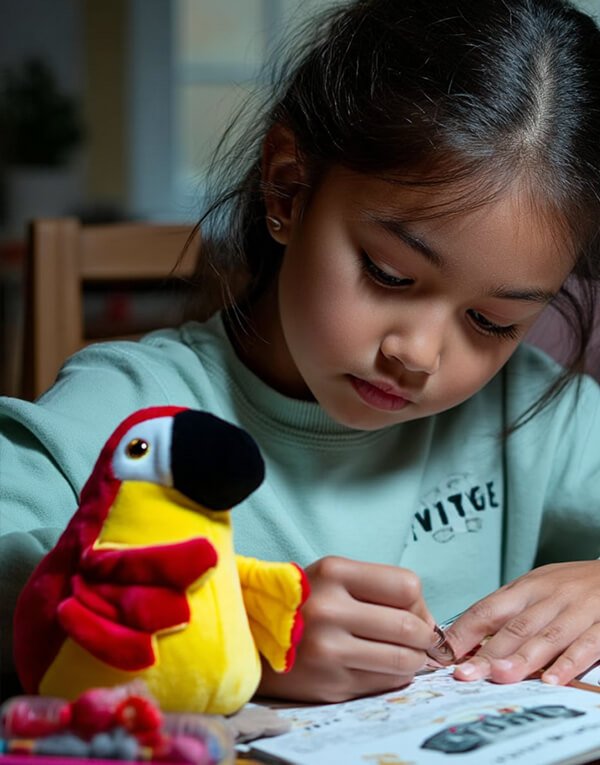 Red Macaw Reversible Plush – Eco Friendly Toy for Kids (1)