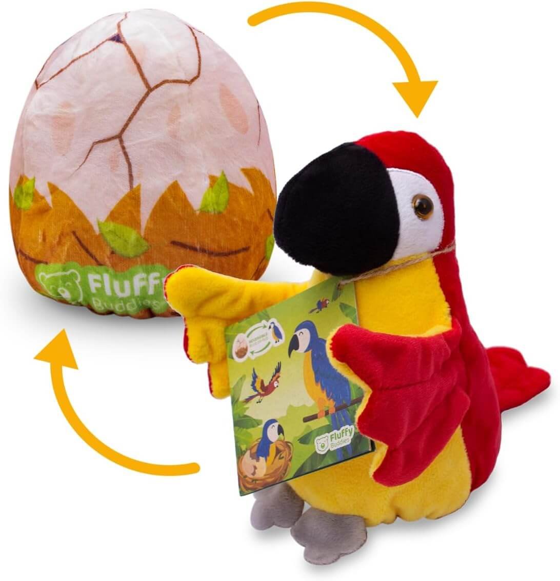 Red Macaw Reversible Plush – Eco Friendly Toy for Kids (12)