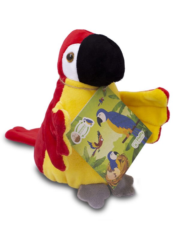 Red Macaw Reversible Plush – Eco Friendly Toy for Kids (5)